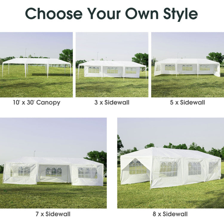 Costway Tent 10' x 30' Outdoor Canopy with 6 Removable Sidewalls and 2 Doorways 30729165 New