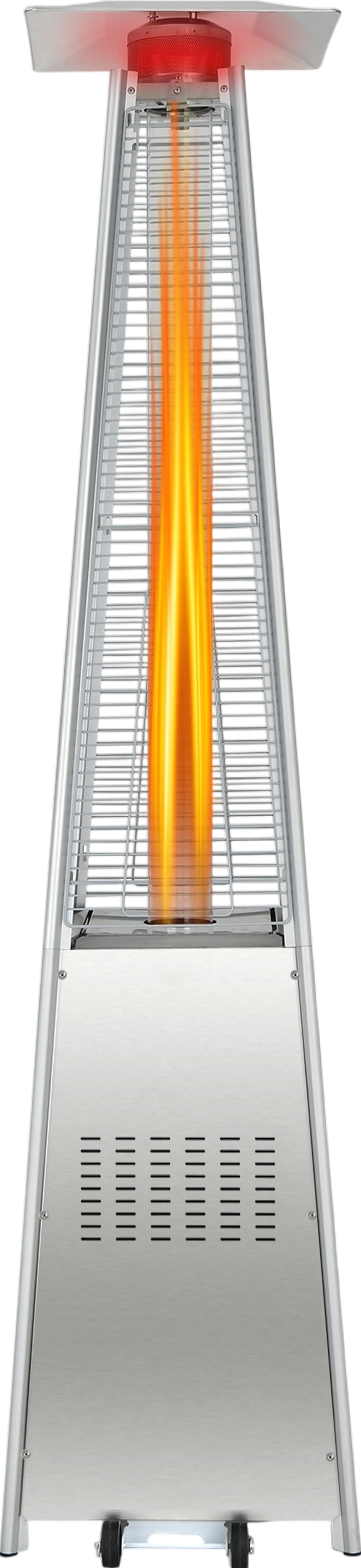 Costway Patio Heater Square Pyramid 42,000 BTU Stainless Steel with Wheels New