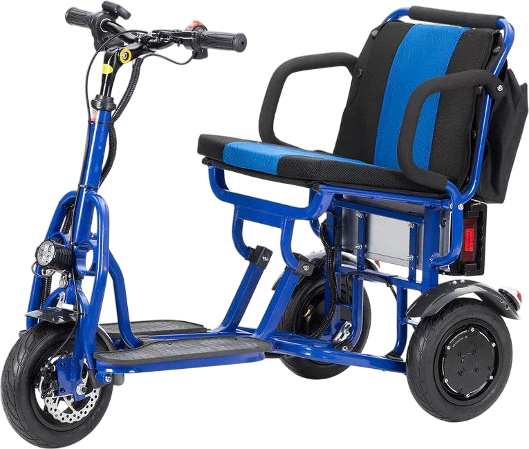 Alton Mobility Folding Mobility Scooter For 300 Lbs - 3 Wheel Lightweight Travel Scooters (Blue) COUGAR