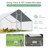 Close-up of the galvanized steel frame and PVC-coated wire mesh of the 13 x 13 feet walk-in chicken coop for outdoor.