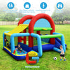 Inflatable jumping castle bounce house with dual slides, ball pit, and sports games for 3-4 kids, made of.