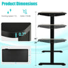 Electric height adjustable standing desk dimensions showing three tiers, black finish, ergonomic design for home or.