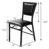 Metal folding dining chair with PU leather upholstery, compact design, and ergonomic support for versatile seating.