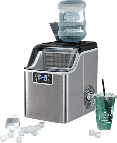 Costway Countertop Ice Maker 40lbs Ice per Day with 2.4lbs Storage New
