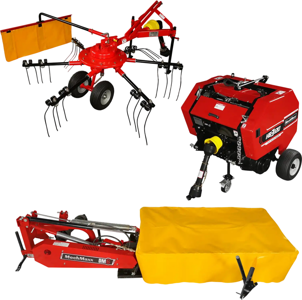 Hay Baler & Hay Rake Tedder & Disc Mower Bundle,  HB3120,  HT100,  DM6