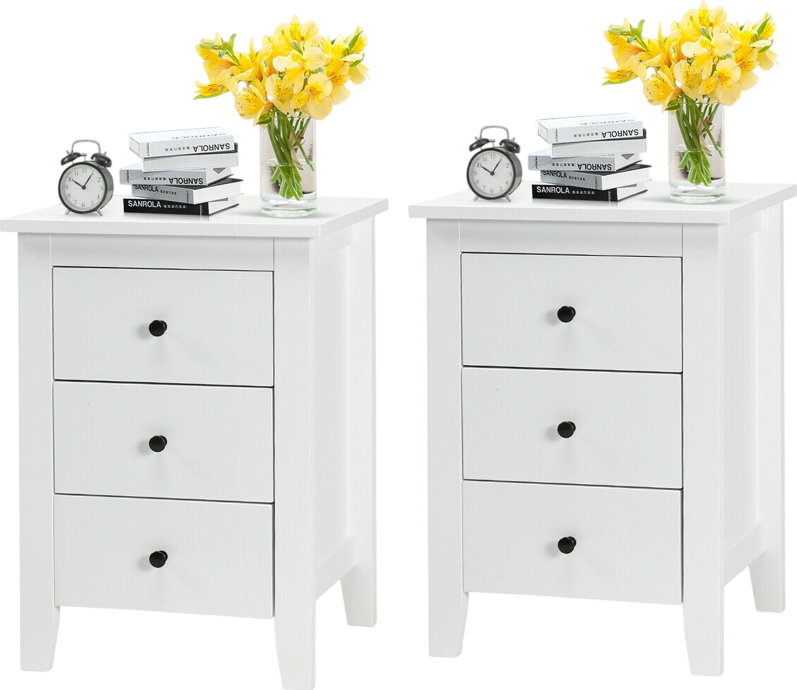 Costway Nightstand Bedside Table Set of 2 New
