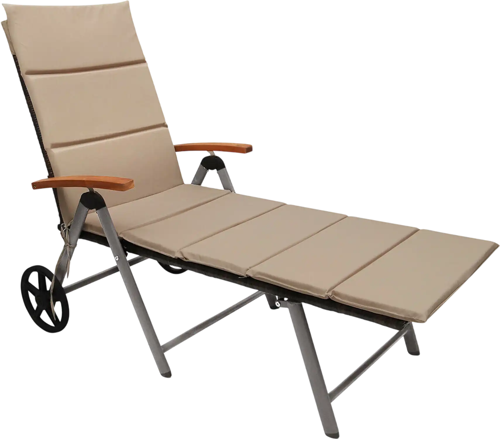 Costway Foldable Wicker Outdoor Chaise Lounge Chair Aluminum Frame 89602517 New