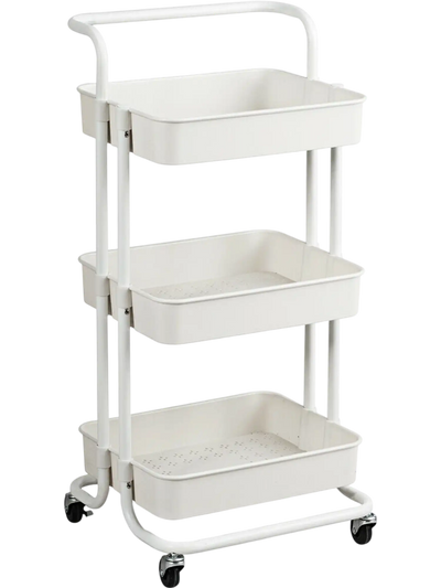 Costway 3-Tier Rolling Utility Storage Cart with Casters 40823165 New