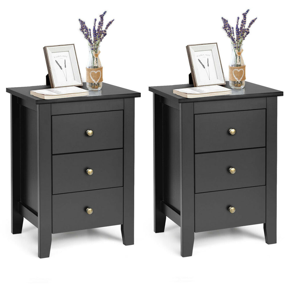 Costway Nightstand Bedside Table Set of 2 New