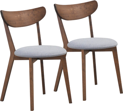Costway Set of 2 Upholstered Curved Back Dining Side Chairs 06375198 New