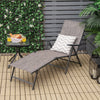 2 Pieces Foldable Chaise Lounge Chair with 2-Position Footrest-Gray - Gallery View 1 of 10