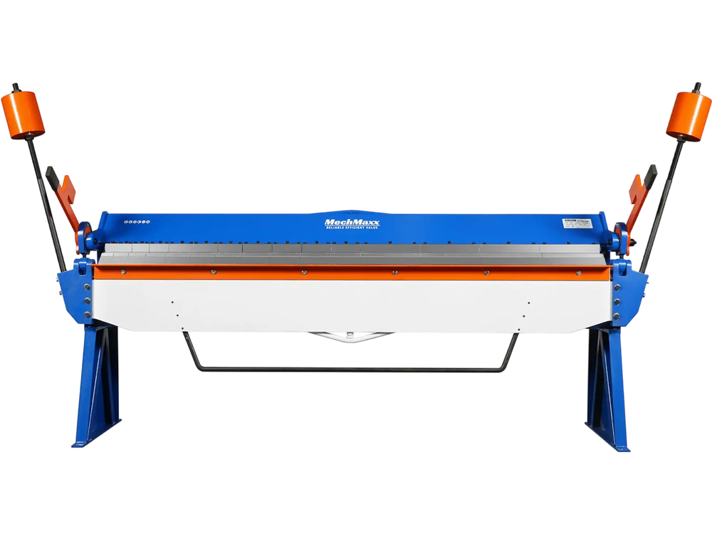 120-inch Manual Sheet Metal Brake - 14 Gauge Bending Capacity, Adjustable Fingers, Heavy-Duty Steel Construction, Precision Bending for Box and Pan PB12014