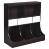 Freestanding Combo Cubby Bin Storage Organizer Unit W/3 Baskets-Brown - Gallery View 1 of 12