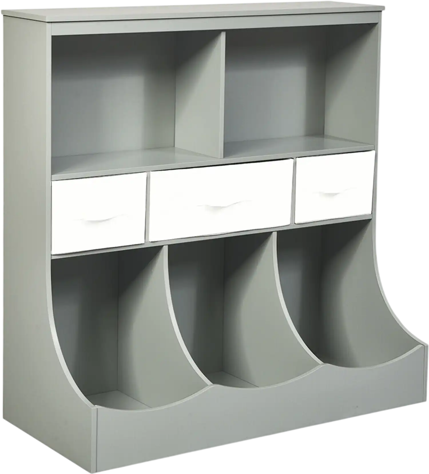Costway Kids Cubby Bin Storage Organizer w/ 3 Baskets 48307695 New