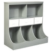 Freestanding Combo Cubby Bin Storage Organizer Unit W/3 Baskets-Gray - Gallery View 1 of 12