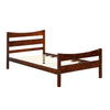 Twin Size Rustic Platform Bed Frame with Headboard and Footboard-Walnut - Gallery View 1 of 12