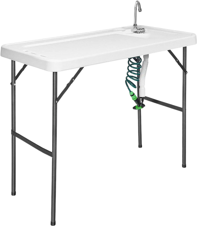 Costway Folding Camping Cleaning Table Sink Faucet Sprayer 95630247 New
