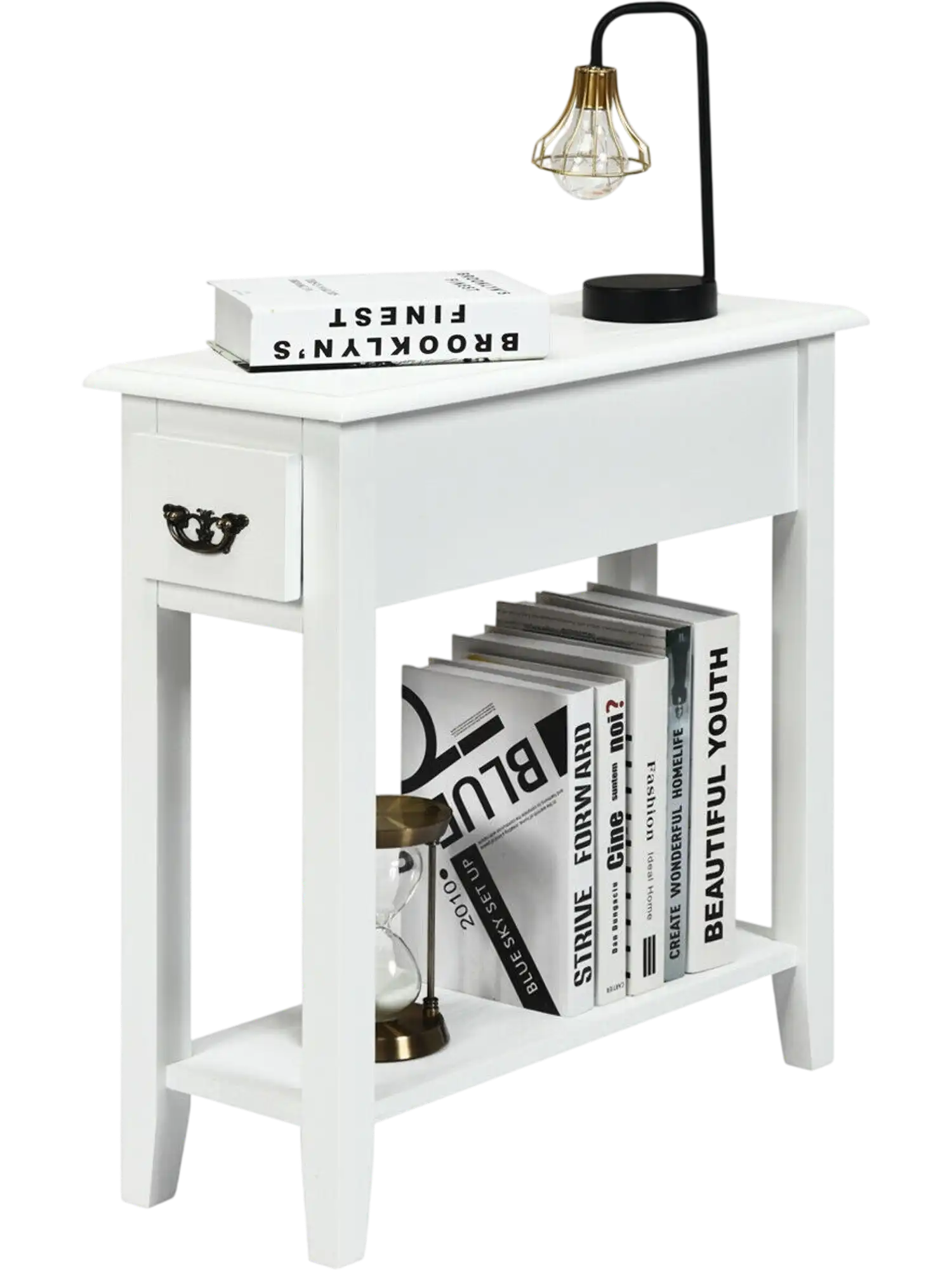 Costway 2-Tier Narrow End Side Table Nightstand 53809721 New