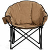 Folding Camping Moon Padded Chair with Carrying Bag-Brown - Gallery View 1 of 1