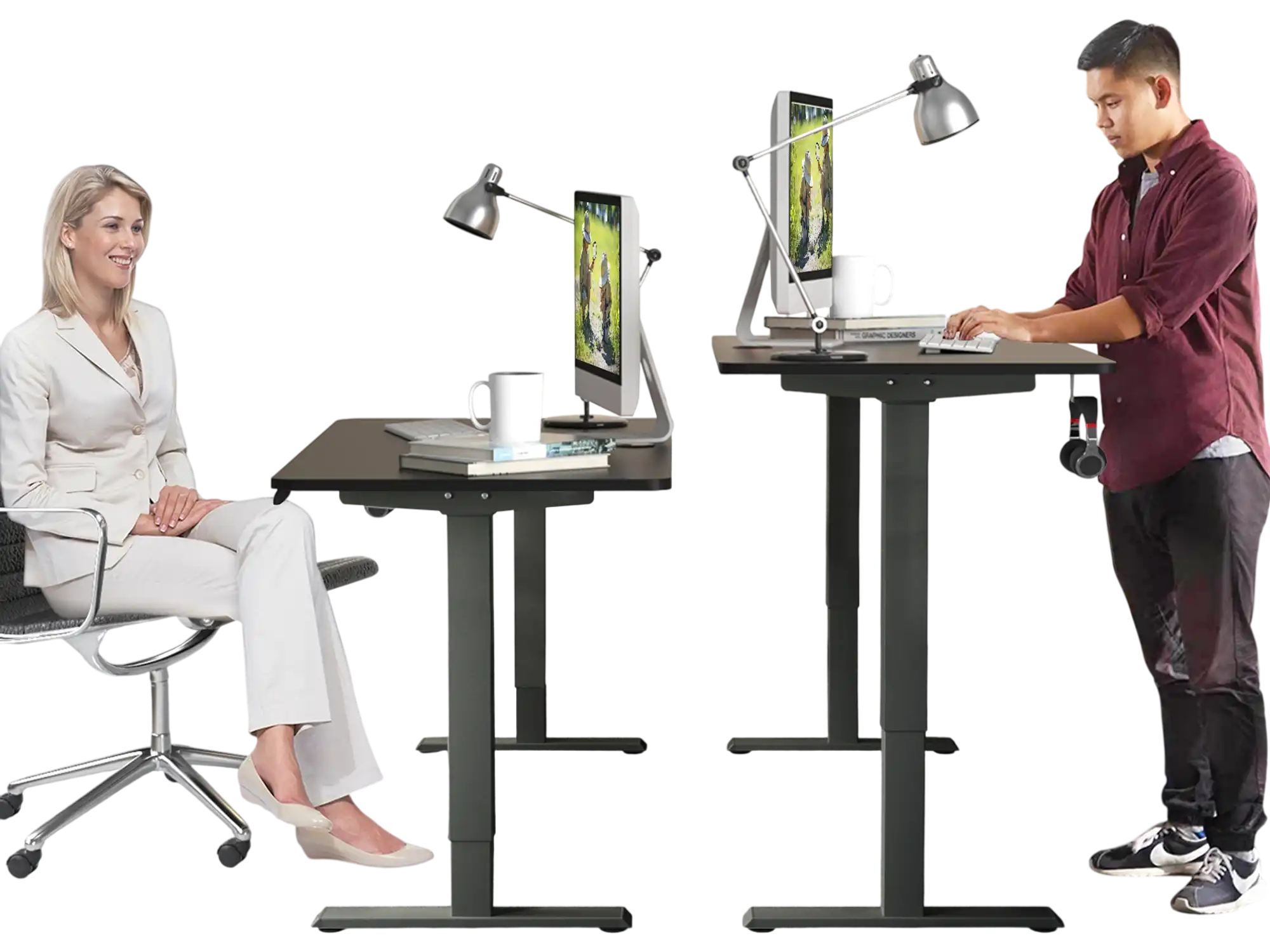 Costway Electric Height Adjustable Standing Desk Memory Controller Black 72810345 New