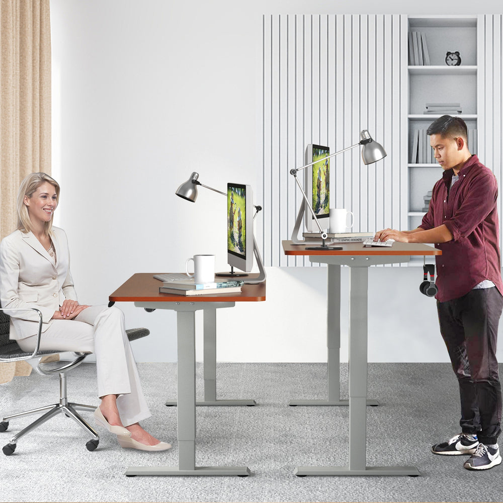  Electric Height Adjustable Standing Desk with Memory Controller-Brown - Gallery View 1 of 10