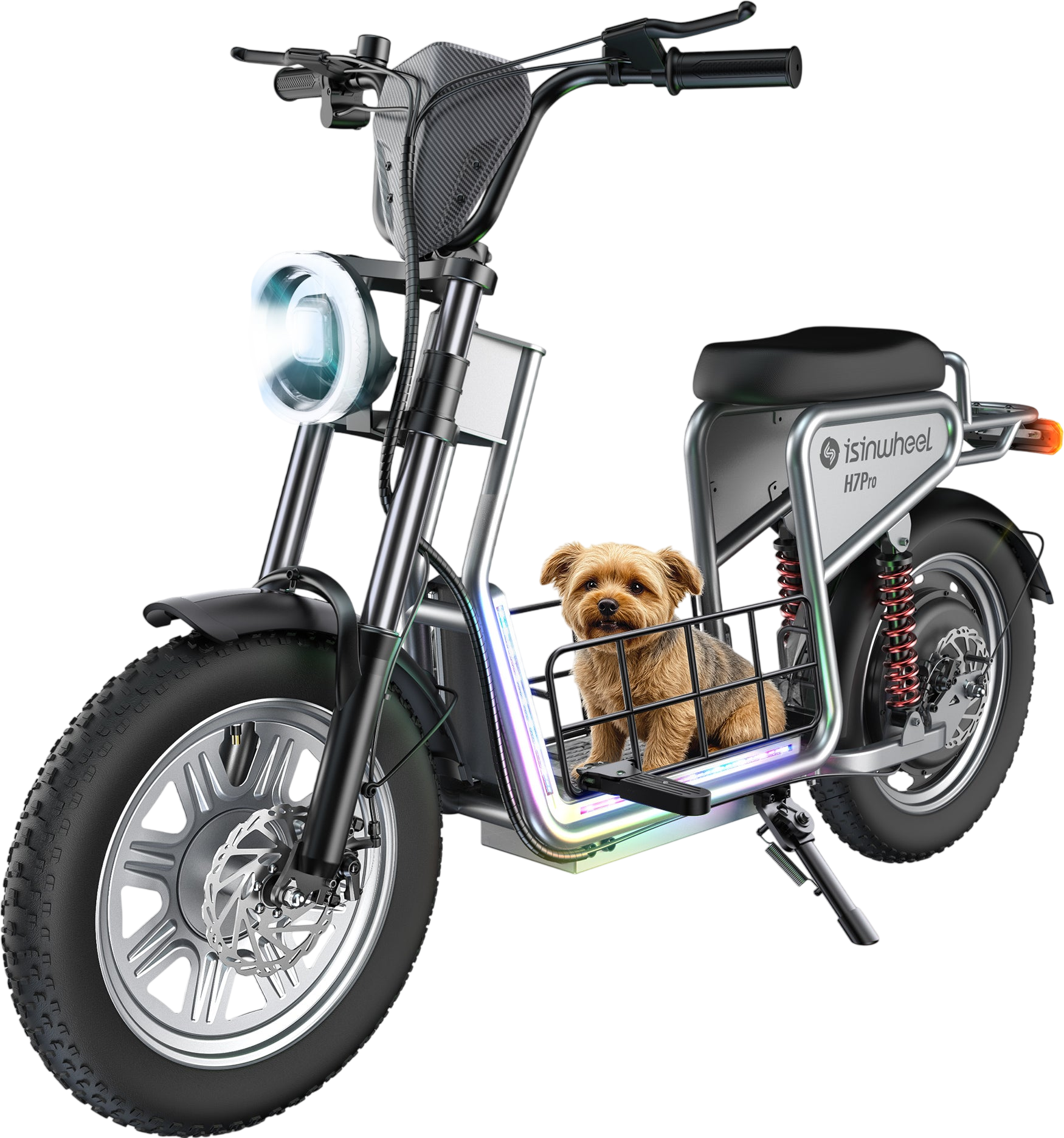 isinwheel H7Pro Electric Scooter with Seat 1200W 38 MPH 43 Mile Range 48V New