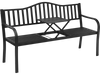 Patio Garden Bench Steel Frame with Adjustable Center Table