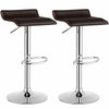 Set of 2 Adjustable PU Leather Backless Bar Stools-Coffee - Gallery View 1 of 12