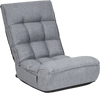 Gray 4-position adjustable floor chair with a sturdy steel frame, perfect for gaming, TV watching, or reading.