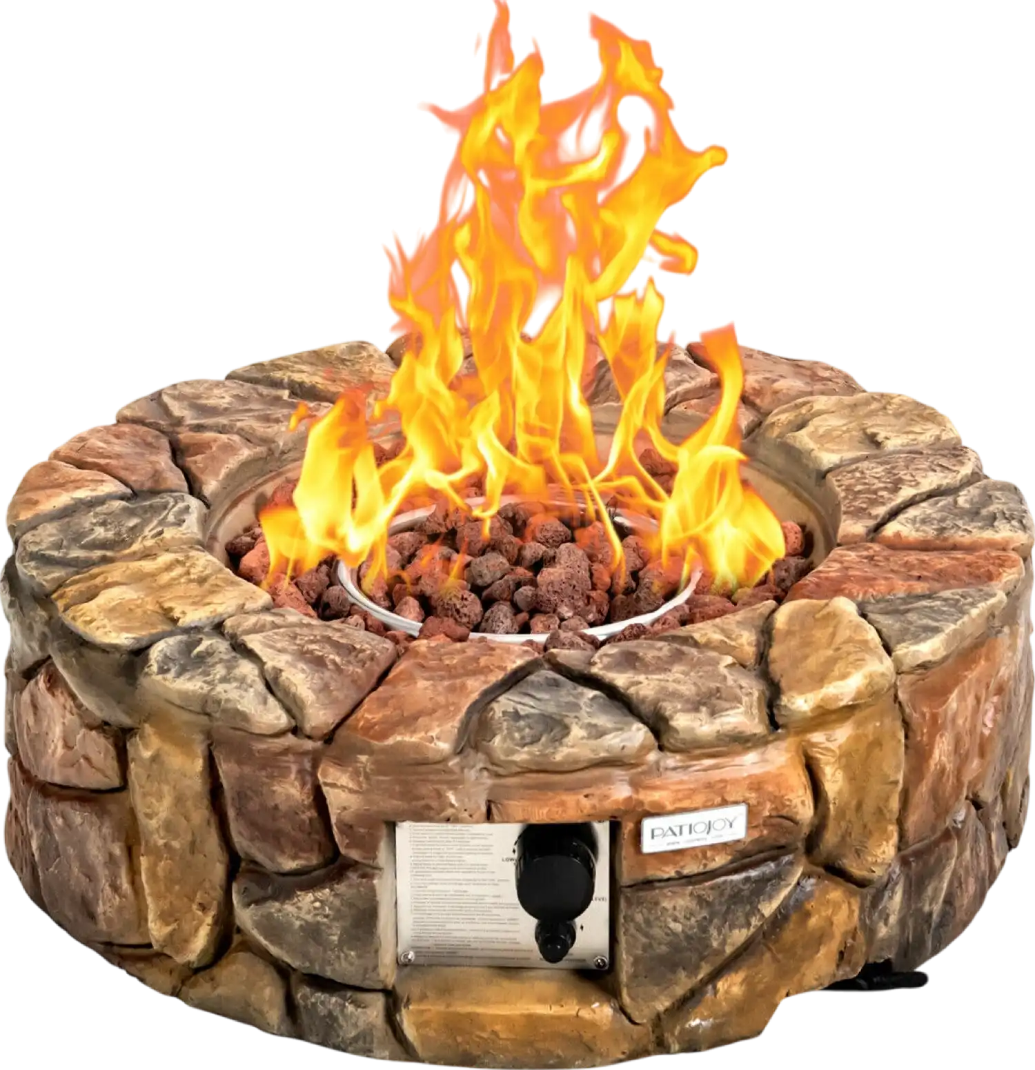Costway Fire Pit 40,000 BTU Outdoor Propane Gas Stove with Stone Finish New