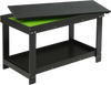 Dark brown multifunctional wood kids activity play table with storage shelf, ideal for learning and play.