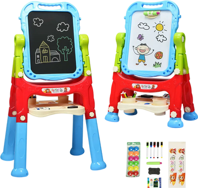 Costway Kids Art Easel Magnetic Double-Sided Height Adjustable Board 12385407 New