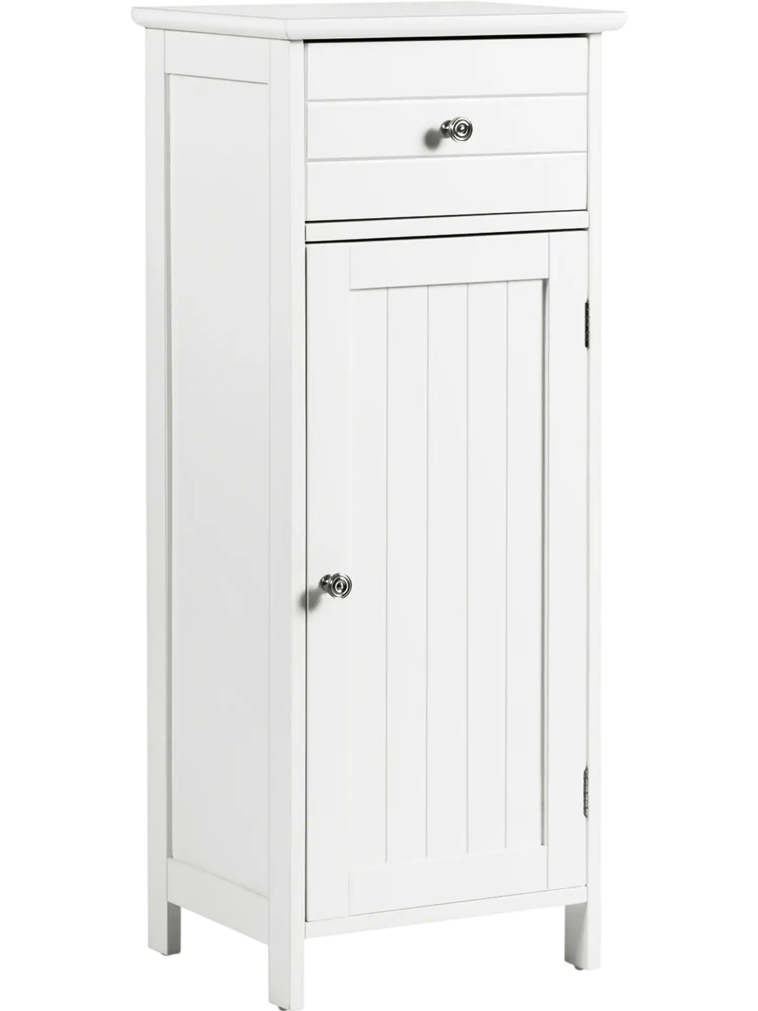 Costway Wooden Bathroom Floor Storage Cabinet Drawer Adjustable Shelf 30276915 New