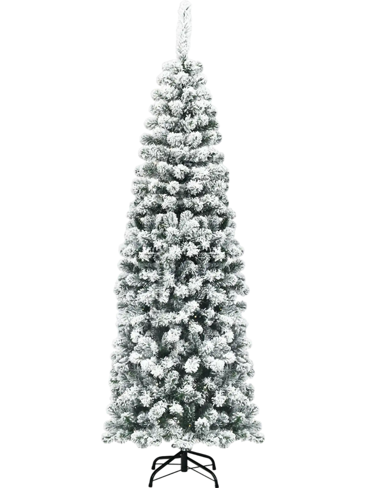 Costway 6' Unlit Snow Flocked Hinged Artificial Pencil Christmas Tree 500 Tips 04135286 New