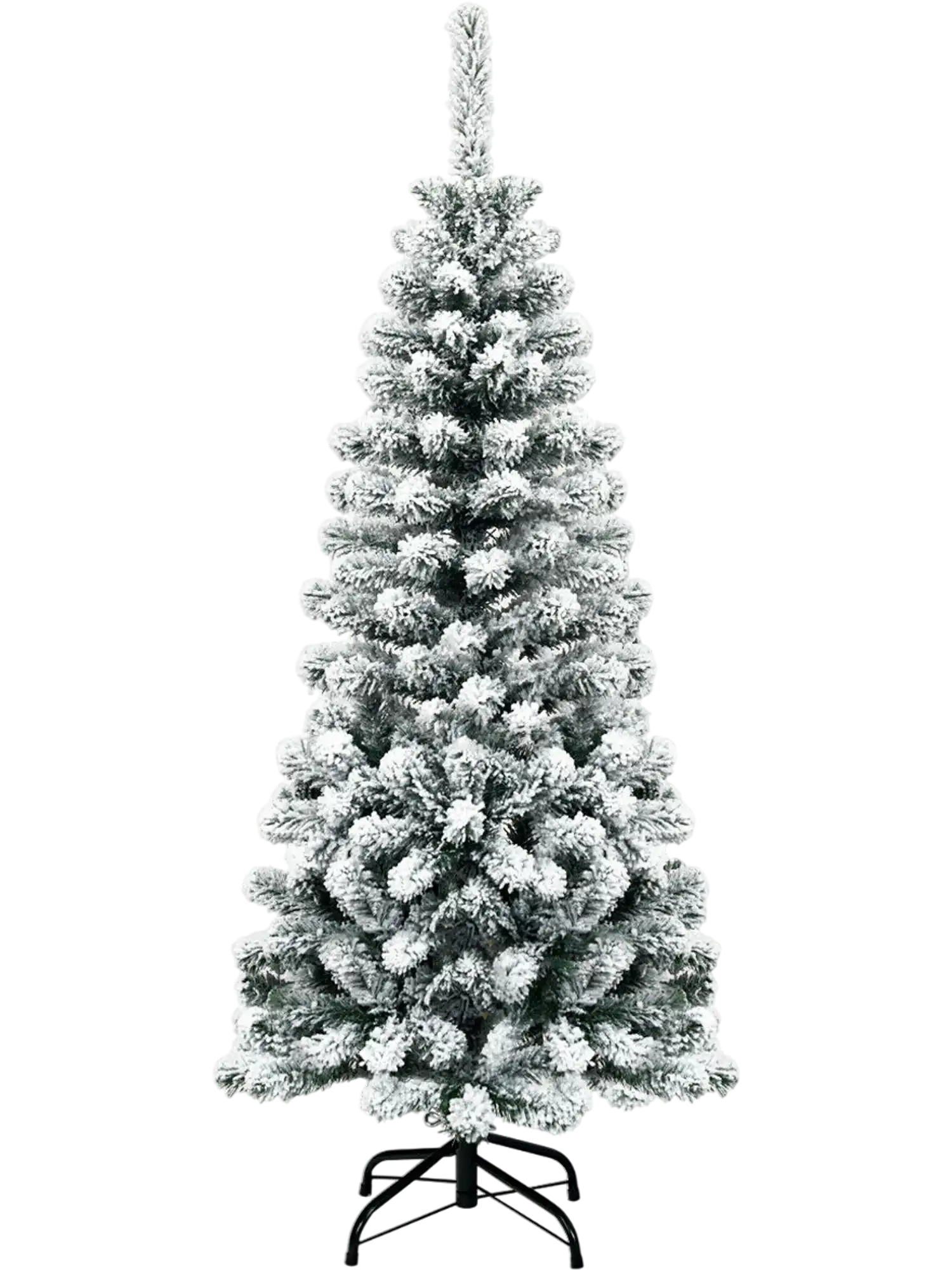 Costway 4.5' Unlit Snow Flocked Artificial Pencil Christmas Tree 242 Branch Tips 15928746 New