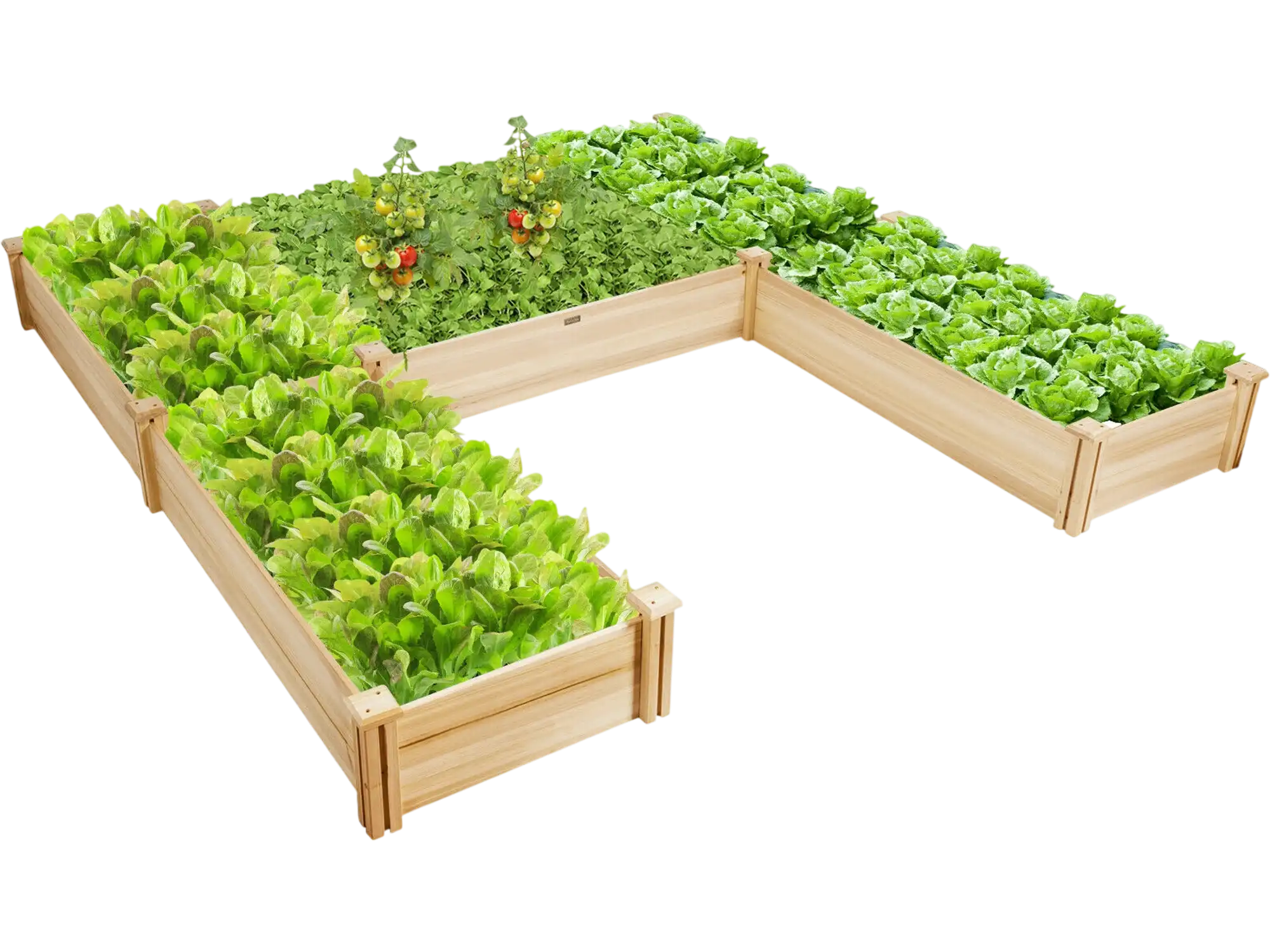 Costway U-Shaped Wooden Raised Garden Bed Backyard Patio 03897541 New