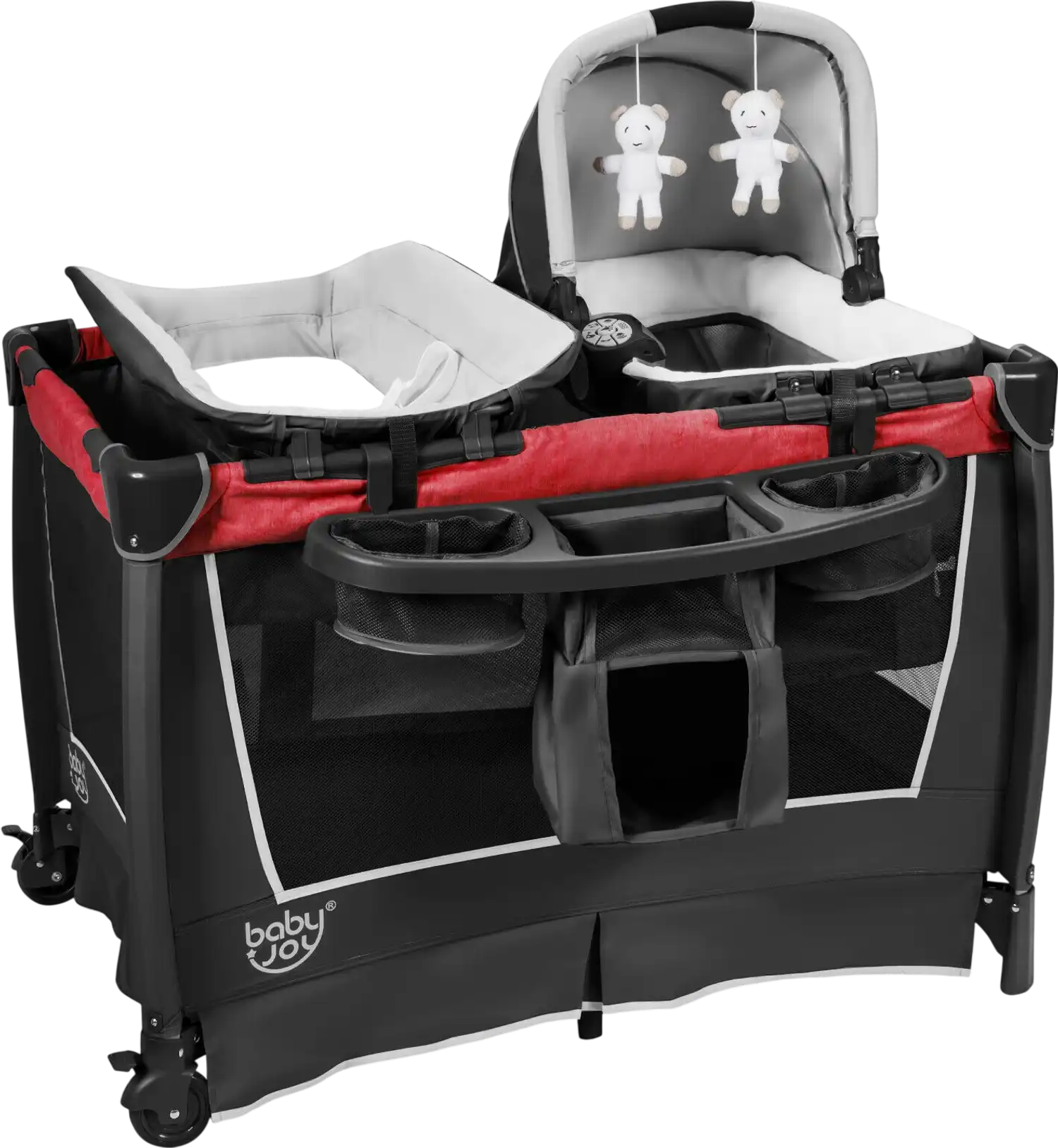 Costway 4-in-1 Convertible Portable Baby Playard w/ Toys & Music Player 40723598 New