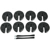 Set of 8 canopy weights, 40lbs each, made of weather-resistant PE, designed for secure outdoor use and easy stacking.
