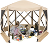 Pop-up screen house tent for 6-8 people, featuring mesh walls and durable polyester fabric, ideal for outdoor.