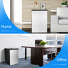 Compact 3 cubic feet upright freezer with stainless steel door, ideal for home or office use, featuring adjustable.