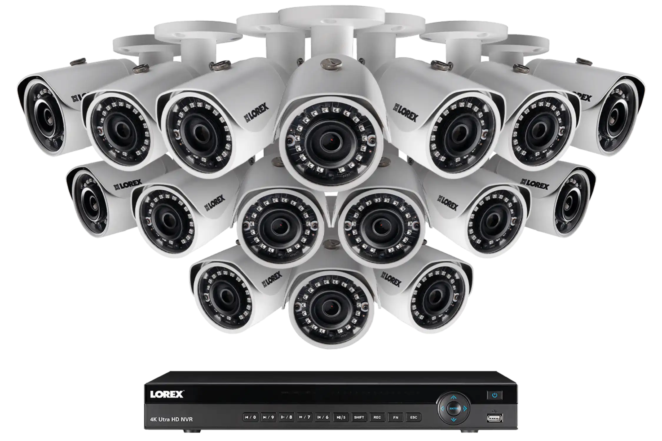 Lorex LN10804-1616W 16 Camera 16 Channel 4MP IP Outdoor Surveillance Security System New