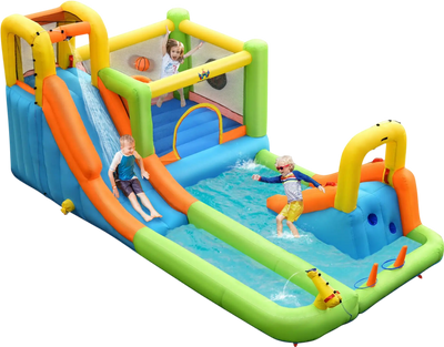 Costway 8-in-1 Inflatable Water Slide Park Bounce House 65047912 New