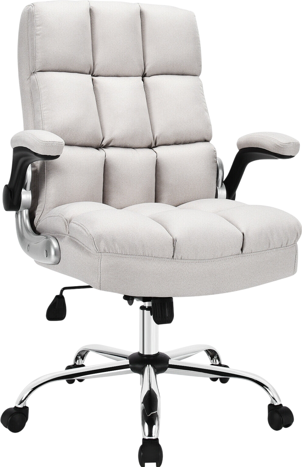 Costway Swivel Office Chair with High Back and Flip-up Arms New