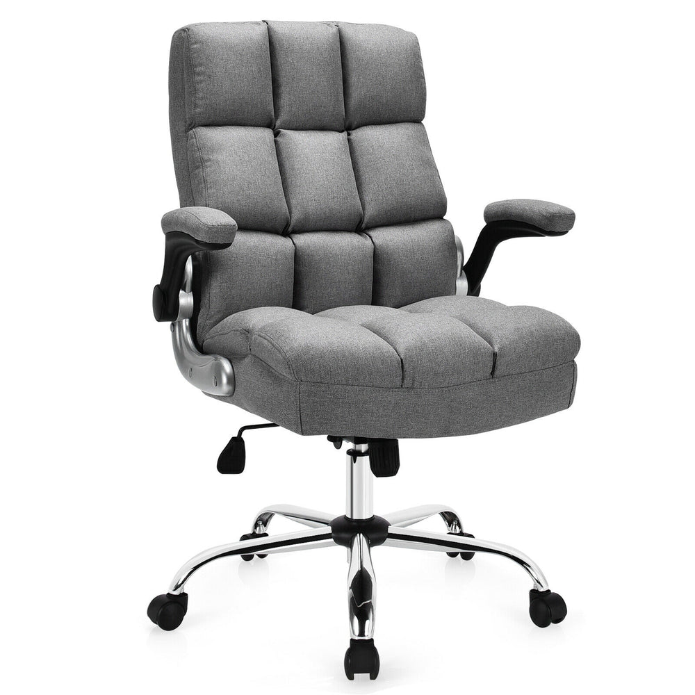 Costway Swivel Office Chair with High Back and Flip-up Arms New