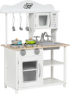 Wooden Pretend Play Kitchen Set for Kids with Accessories and Sink