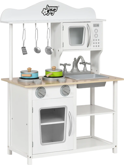 Costway Wooden Kids Pretend Play Kitchen Set w/ Accessories Sink 74231509 New