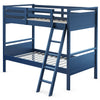 Twin Over Twin Bunk Bed Convertible 2 Individual Beds Wooden -Navy - Gallery View 1 of 3