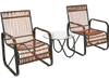 3 Pieces Patio Rattan Furniture Set with 2 Single Wicker Chairs and Glass Side Table