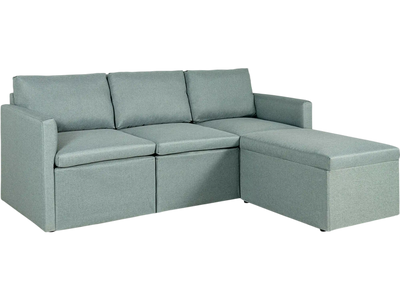 Costway Convertible L-Shaped Sectional Sofa Couch Reversible Chaise 07359281 New