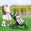 Folding Golf Push Cart with Scoreboard Adjustable Handle Swivel Wheel-Gray - Gallery View 1 of 12
